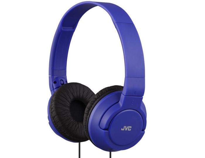 JVC HAS180 Lightweight Powerful Deep Bass Foldable Wired On-Ear Headphones - Light Blue