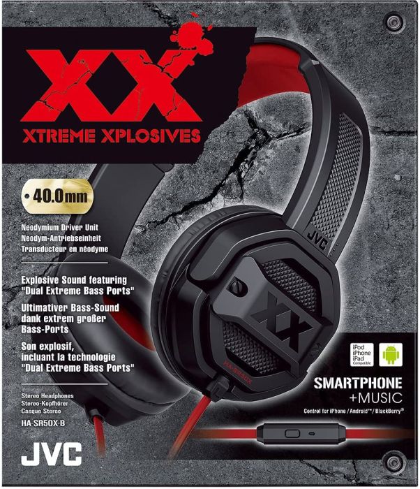 JVC HASR50XB BLACK Xtreme Xplosives Headphones